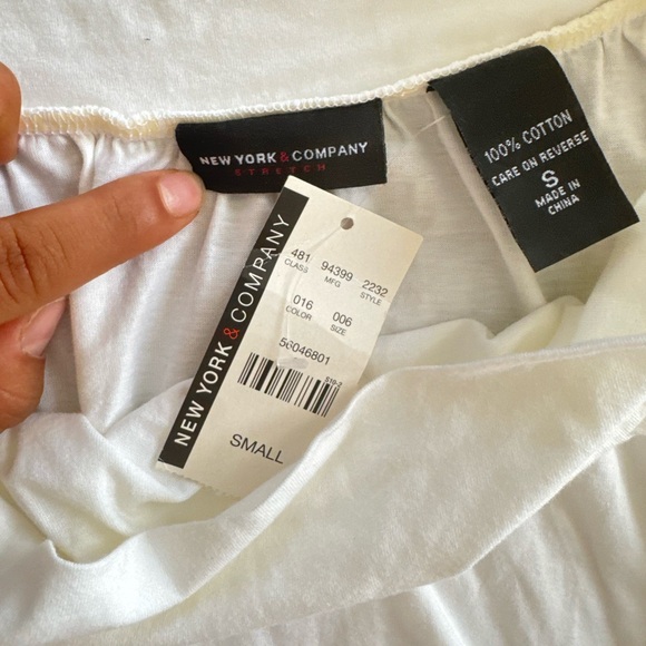 New York & Company White Maxi A-Line Skirt 100% cotton size S - Picture 3 of 7